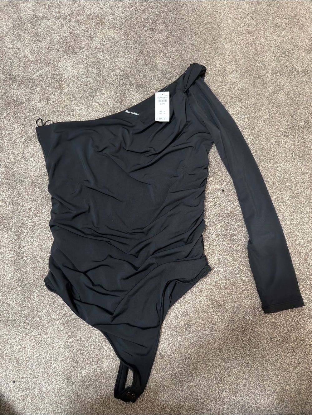 Abercrombie & Fitch Black One-Shoulder bodysuit